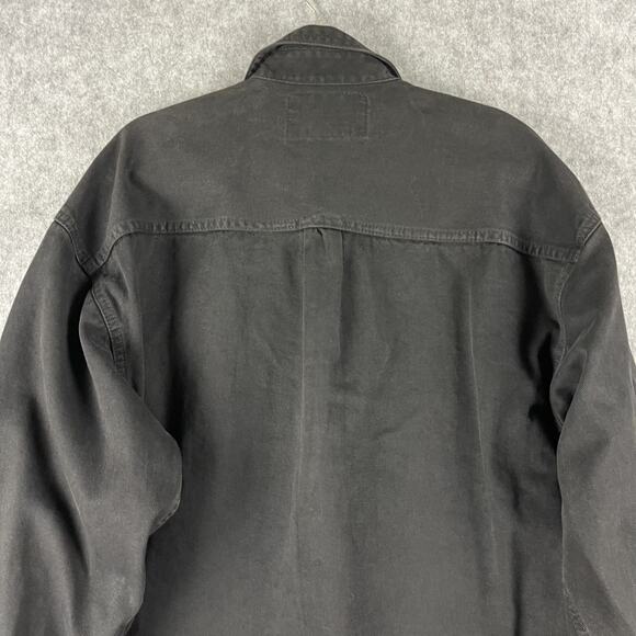 VTG Color Street Denim Jacket Shacket Men XL Black Workwear Utility Grunge Heavy - Picture 12 of 15